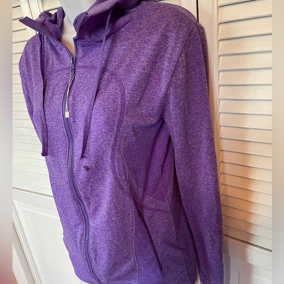 Sport Pro Compression Hooded Zip Purple Jacket Large - Picture 5 of 12